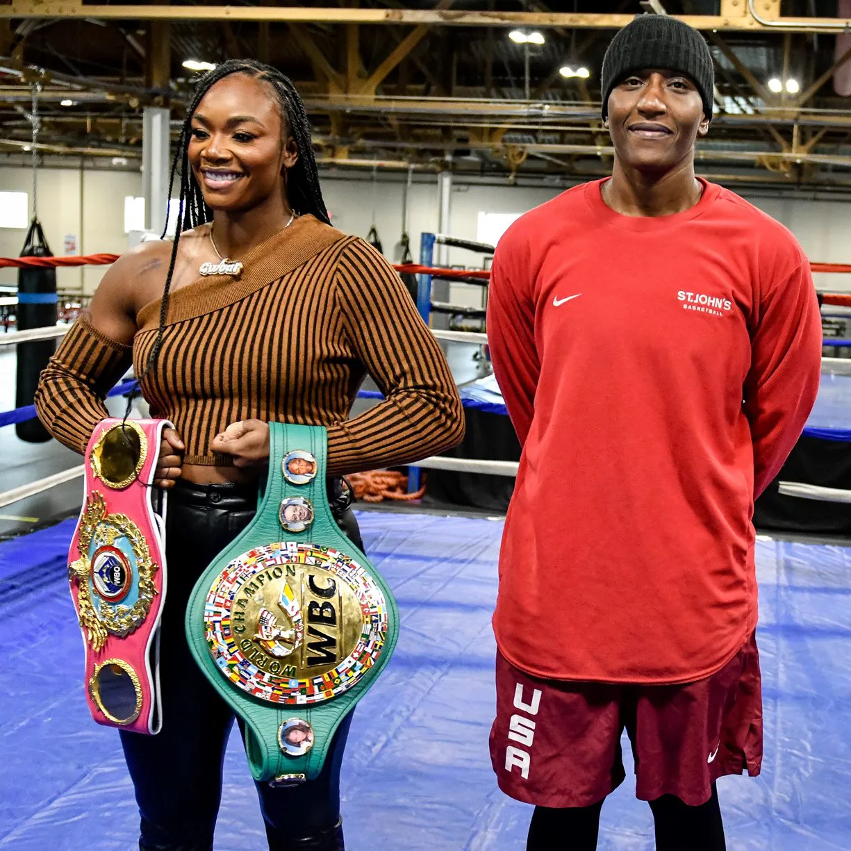 Claressa Shields vs Danielle Perkins Media Workout - 1.7.2024 - Photo x Adam J. Dewey-Salita Promotions-17