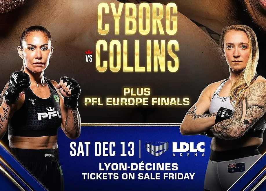 ¡Pelea por el título peso pluma! PFL anuncia Cris Cyborg vs Sara Collins el 13 de diciembre