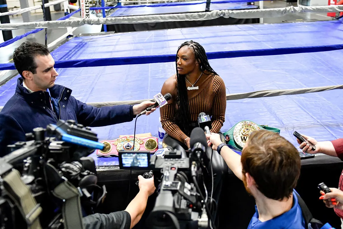 Claressa Shields vs Danielle Perkins Media Workout - 1.7.2024 - Photo x Adam J. Dewey-Salita Promotions-25