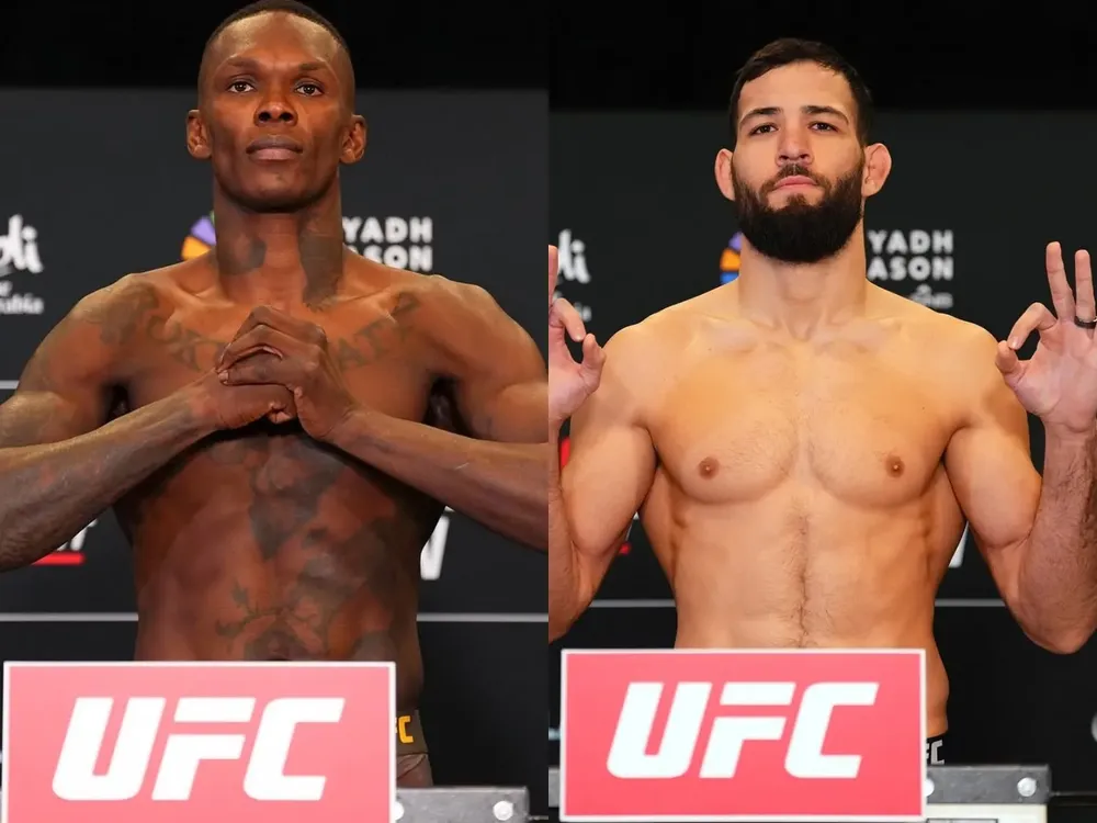Israel Adesanya y Nassourdine Imavov en peso para el UFC Fight Night 250 en Riyadh