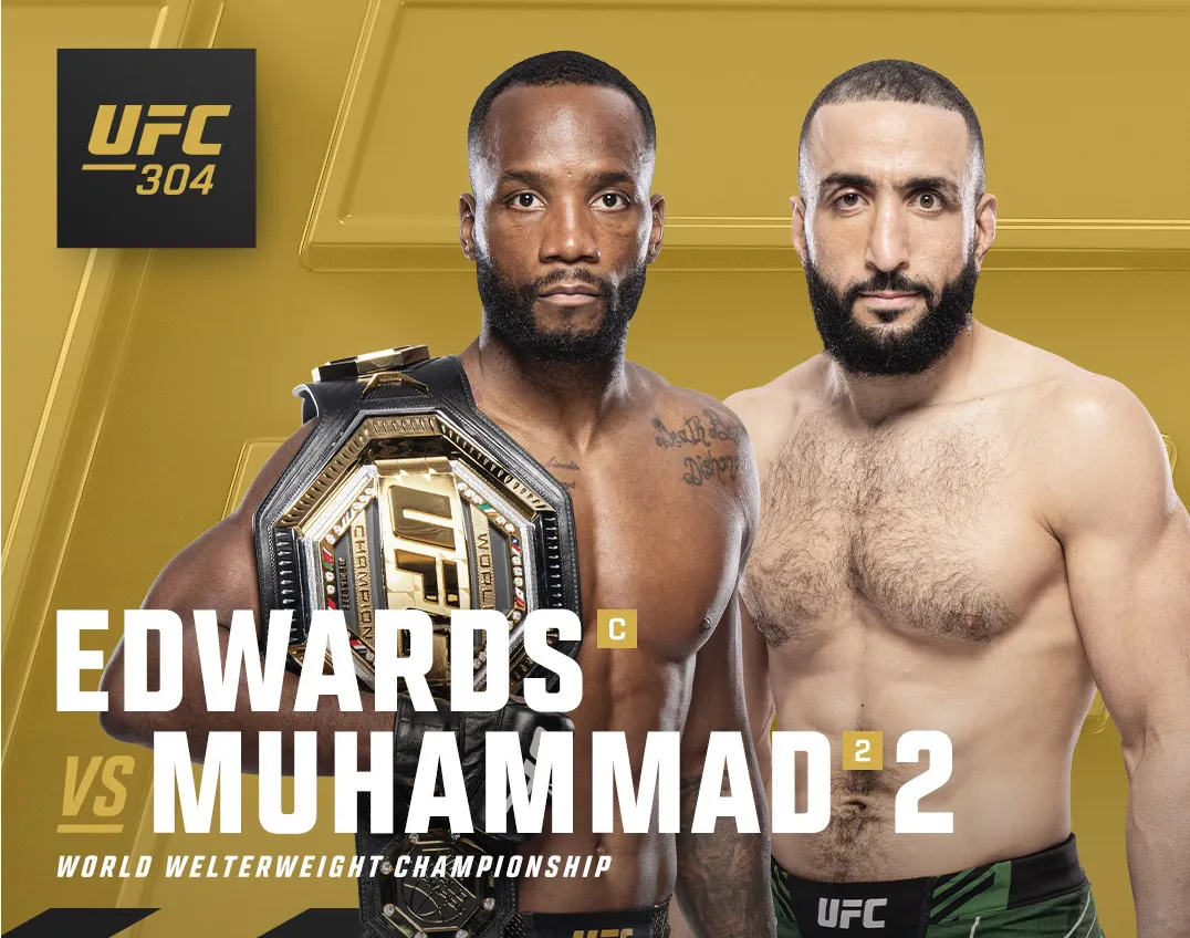 Dana White oficializa revancha Leon Edwards vs Belal Muhammad como estelar de UFC 304 el 277