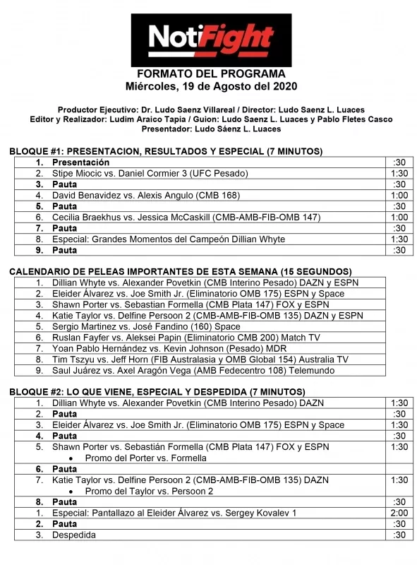 NotiFight TV - Agosto 19 del 2020