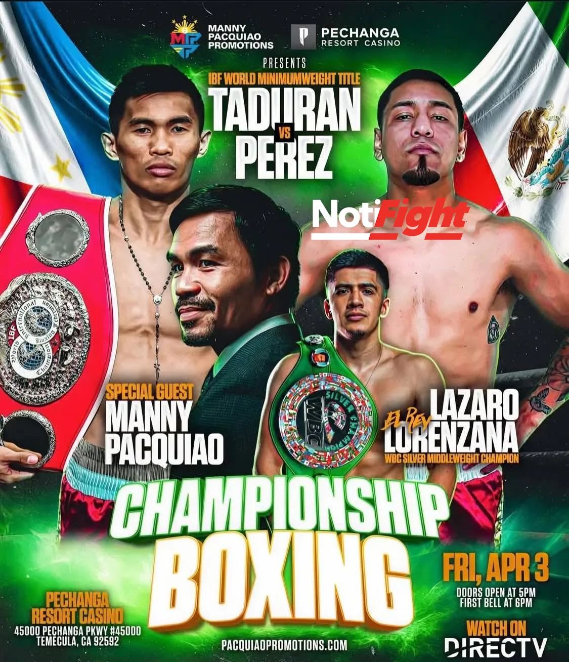 Taduran vs Perez MP Promotions Poster NF