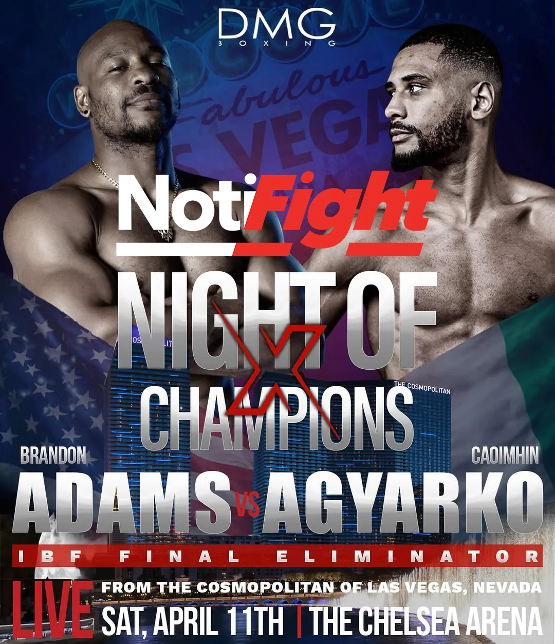 Adams vs Agyarko Poster DMG Boxing NF
