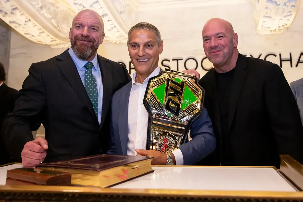Ariel Emanuel CEO of TKO Paul Levesque WWE Chief Dana White CEO of UFC ZuffaCredit