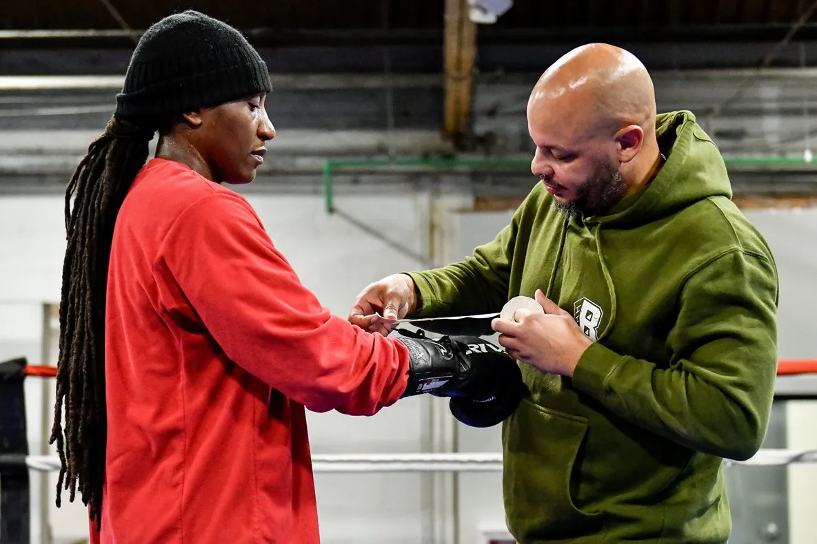 Claressa Shields vs Danielle Perkins Media Workout - 1.7.2024 - Photo x Adam J. Dewey-Salita Promotions-8