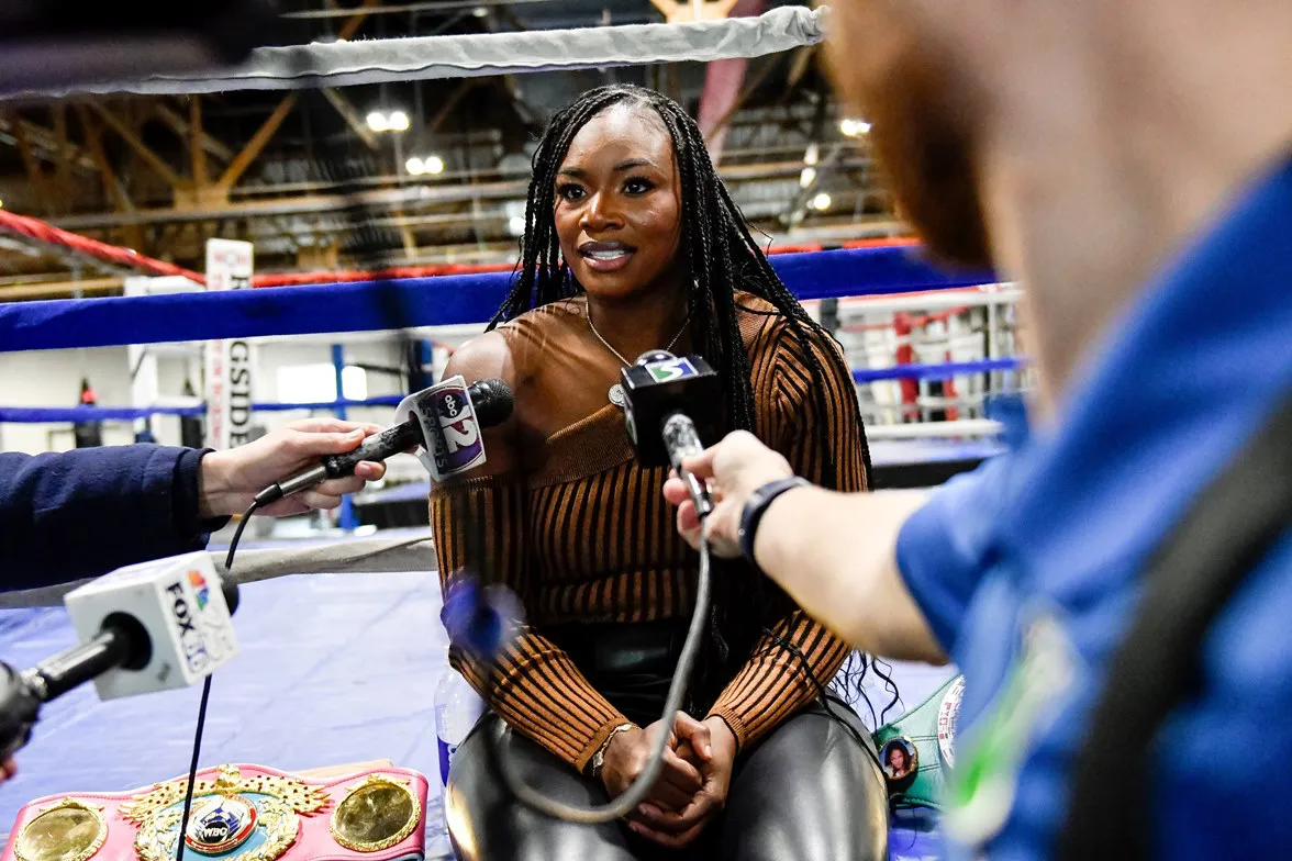 Claressa Shields vs Danielle Perkins Media Workout - 1.7.2024 - Photo x Adam J. Dewey-Salita Promotions-22