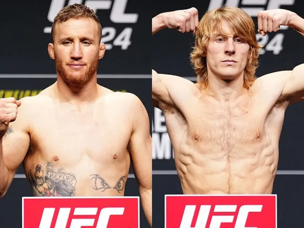 Justin Gaethje y Paddy Pimblett en peso por interino ligero para UFC 324 de Las Vegas