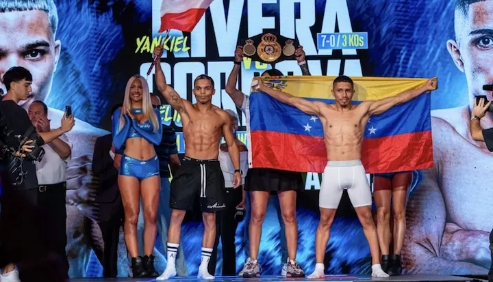 Yankiel Rivera y Angelino Córdova Pesaje