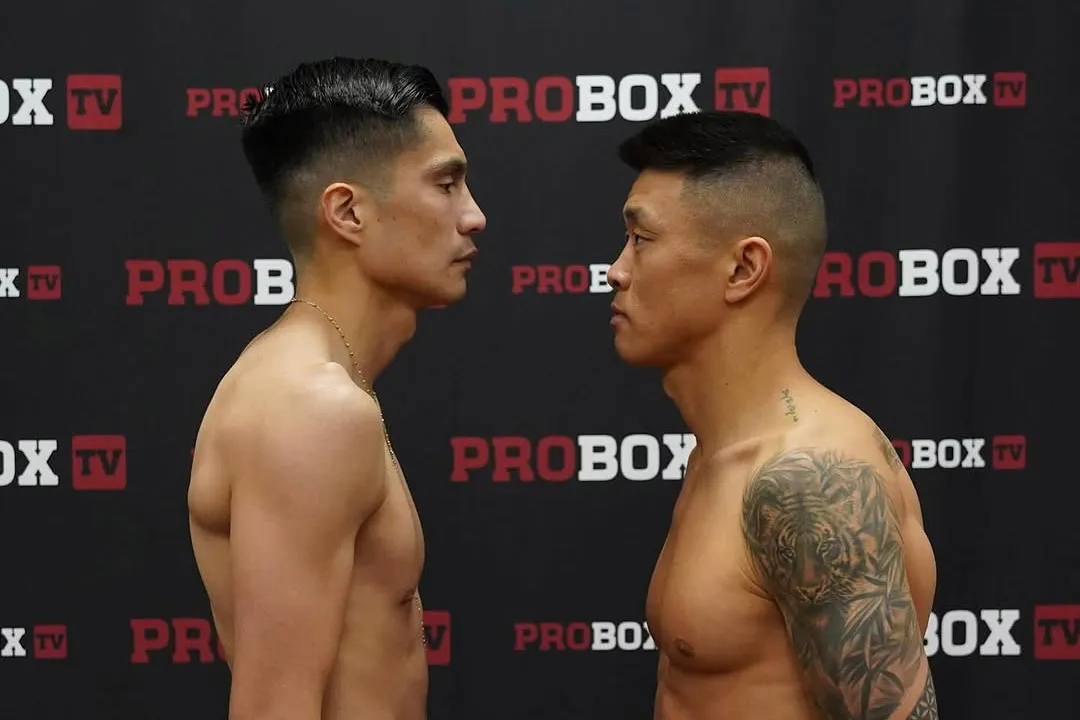 Joet González y Arnold Khegai pesaje