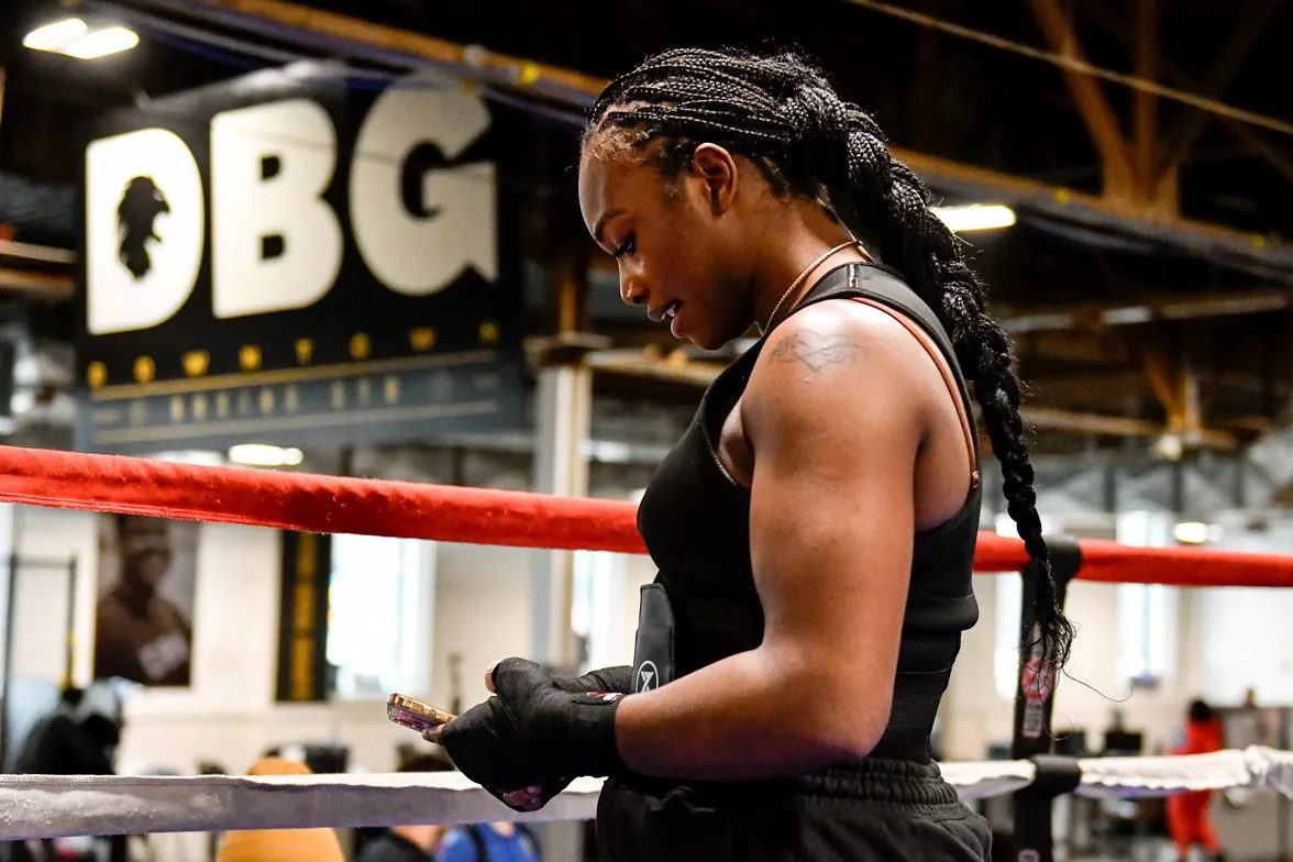 Claressa Shields vs Danielle Perkins Media Workout - 1.7.2024 - Photo x Adam J. Dewey-Salita Promotions-30
