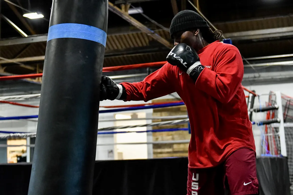 Claressa Shields vs Danielle Perkins Media Workout - 1.7.2024 - Photo x Adam J. Dewey-Salita Promotions-11